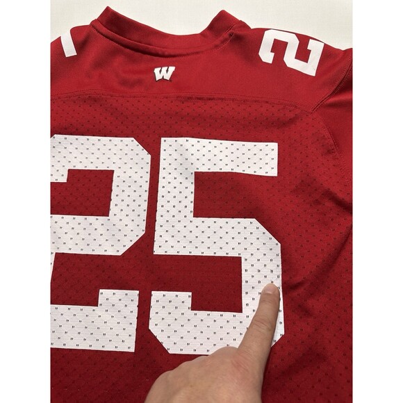 Wisconsin Badgers Jersey Youth Size Medium 10-12 Red Adidas Football NCAA *READ - Picture 4 of 10